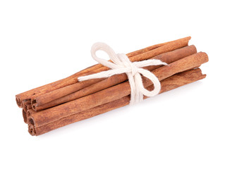 Cinnamon sticks isolated on white background
