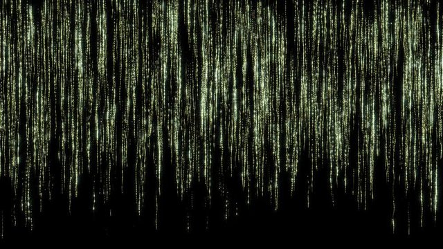 Elegant abstract moving 4K background with gold threads falling down. Texture Golden fringe. For wedding decor, greetings, Wallpapers, screensavers. Festive effects with sequins.