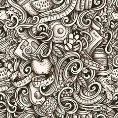 Diet hand drawn doodles seamless pattern. Graphics background design.