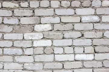 Fototapeta premium White brick wall. The texture of the old brick. Old masonry. Background.