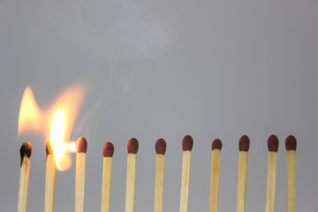 burning match 