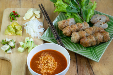 Vietnamese Pork Sausage and salad