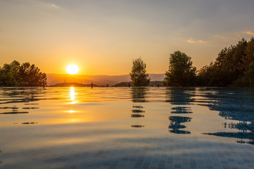 Sunset at the pool