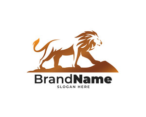 lion head logo design vector