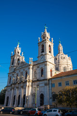 Fototapeta na wymiar The Estrela Basilica or the Royal Basilica and Convent of the Most Sacred Heart of Jesus in Lisbon