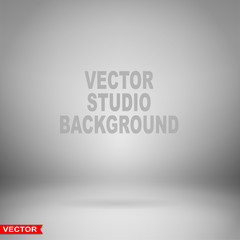 Empty abstract gradient gray studio room background. Copy space. Layered vector.