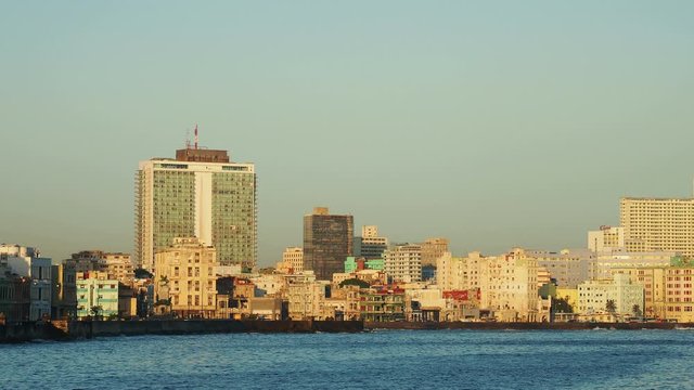 El Malecon, Centro Habana and Vedado at sunrise, Havana, La Habana Province, Cuba