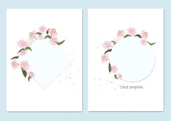 Vector template with hand drawn floral decoration,wedding invitation,greeting card or save the date card design 