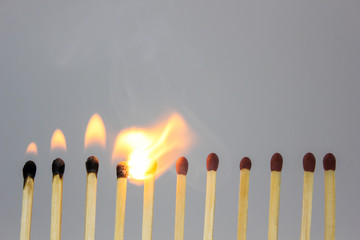 burning match