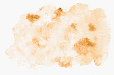 Watercolor hand painted abstract spread color stain illustration texture on white background