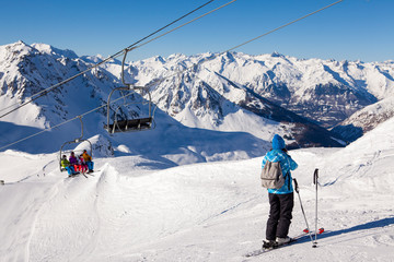 Fototapeta na wymiar winter sports resort in the French Pyrenees