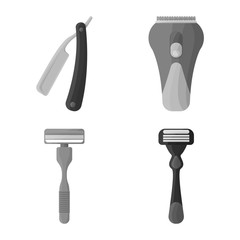 Vector illustration of accessories and equipment icon. Set of accessories and hygiene stock symbol for web.