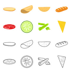 Isolated object of cooking and dinner logo. Collection of cooking and fast stock symbol for web.