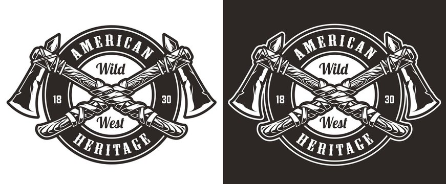 Vintage wild west round emblem