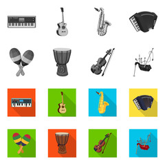 Vector design of music and tune logo. Collection of music and tool stock symbol for web.