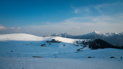 Lake with mountain forest landscape-Monte Avaro-Alpi Orobie