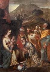TAORMINA, ITALIEN - 9. APRIL 2018: Das Gemälde der Baummagier der Kirche Chiesa di San Giuseppe vom 17. Jh. © Renáta Sedmáková