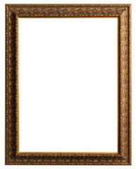 Picture frame isolated interior vintage art gold baguette