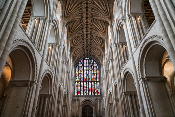Inside Norwich Cathedral in East England