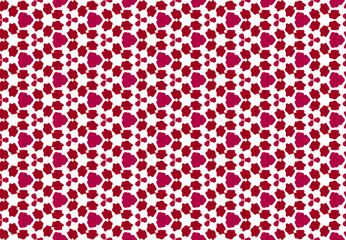 Watercolor seamless geometric pattern design illustration. Background texture. In red, white colors.
