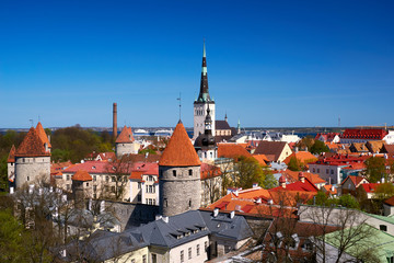 Obraz premium view on sights of capital of estonia Tallinn the famous medieval town