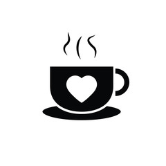 cup with heart icon vector