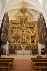 ZARAGOZA, SPAIN - MARCH 3, 2018: The carved main altar in the church Iglesia de San Pablo by Damian...