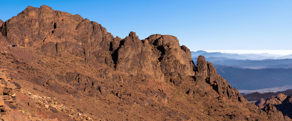 Amazing Sunrise at Sinai Mountain, Mount Moses with a Bedouin, Beautiful view from the mountain