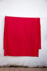 towel hanging on a washing line