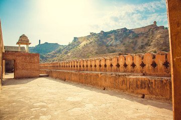 Indian courtyard. Arena. balcony overlooking the hill