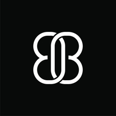 Initial letter B logo template with chain infinity line art in flat design monogram illustration