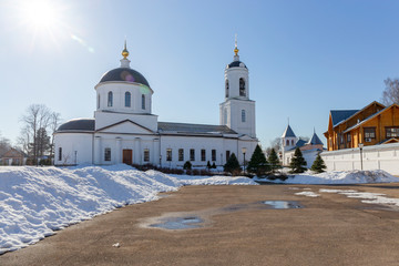 Early spring in the old monastery. Trinity Stefanov Makhrisch monastery, Makhra, Vladimir region, Russia.