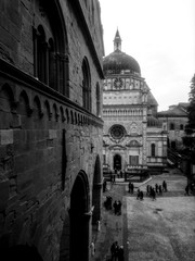Cathedral of Bergamo in Italy in Black and White