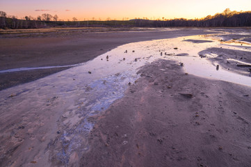 Old Crater in Manziana - carbon dioxide coming out of the earth through water and forming bubbles