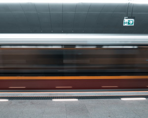 Warsaw subway in motion