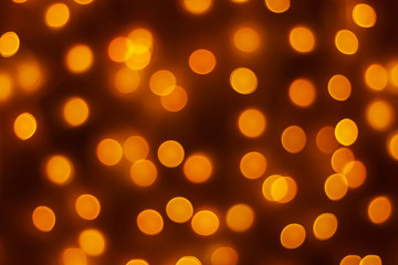 Abstract blur golden bokeh light Christmas holiday background