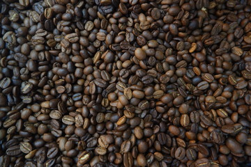 closeup roasted coffee bean