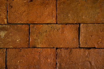 Red brick wall background.