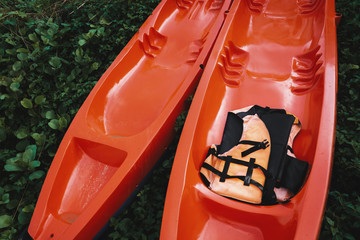 life vest in canoe