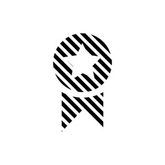 Stripped Award icon. Vector concept illustration for design made of line. Stock vector illustration isolated on white background.