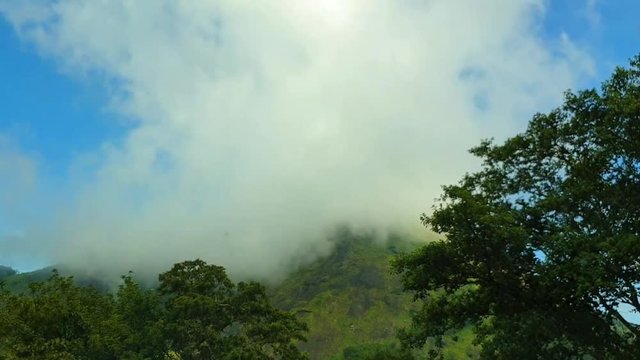 Mountain tip time-lapse moving clouds in Tamilnadu, India