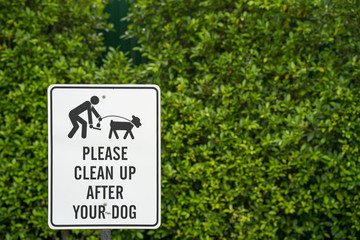 Clean up your dog sign at park.