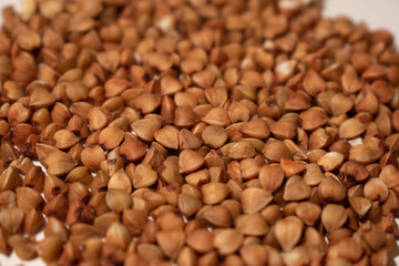 buckwheat groats on a white background