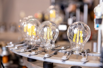 Automated workshop conveyor for production of glass lamps bulbs factory