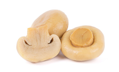 group of tasty Pickled marinated mushrooms champignon isolated on white background © Aleksei