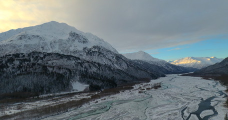 Frozen river in Alaska 