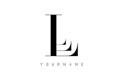 L Letter Logo with Graphic Elegant Black Lines Design. Letter A