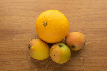 Wet orange and mangos