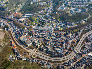 idar-oberstein - small town from above with a view of the street
