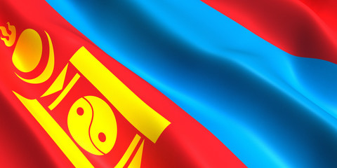 Mongolia flag 3d